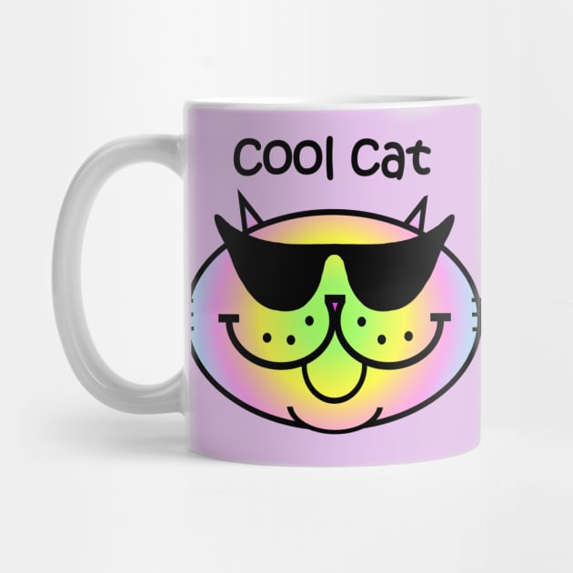 Cool Cat 2 - Pastel Rainbow by RawSunArt